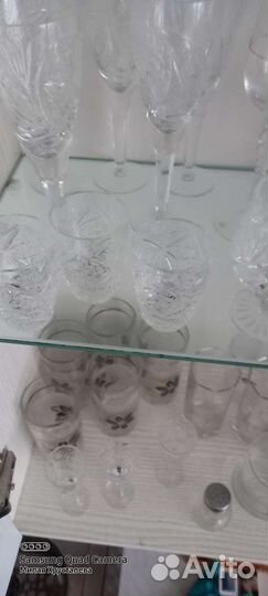 Рюмка хрусталь,набор стаканов,гоиняная посуда
