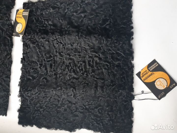 Мех каракуль чёрный пластины