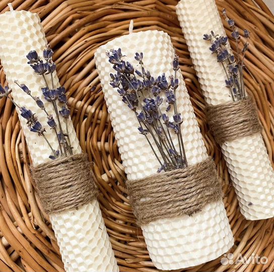 Свечи Семейный очаг с цветами лаванды