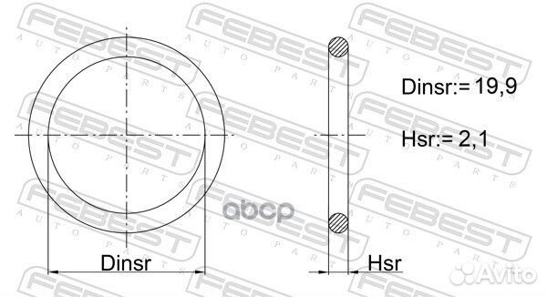 Кольцо уплотнительное 19.9x2.1 Febest 958