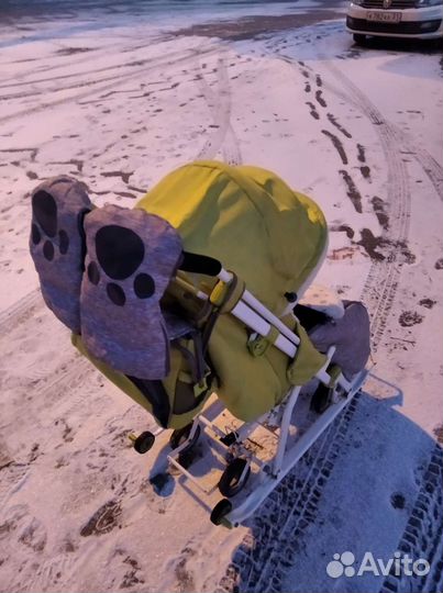 Санки-коляска и дополнительное колесо