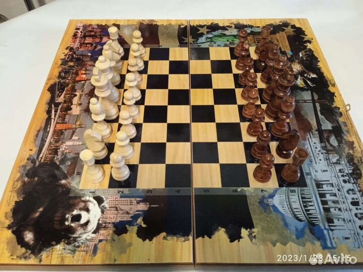 Шахматы нарды шашки 3 в 1 