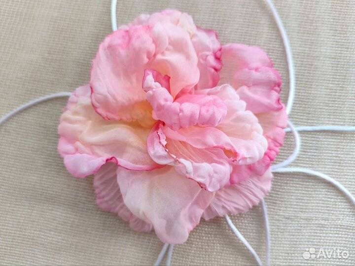 Чокер цветок тонированный розовый персиковый нежны