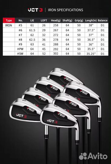 Набор клюшек для гольфа PGM Golf Victor III