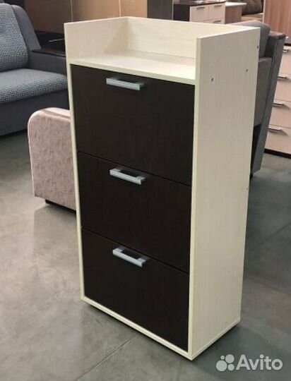 Тумба под обувь с ящиками Дуб белфорд/Венге