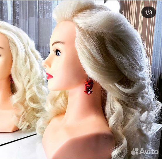 Учебная голова, манекен, болванка натуральная пари