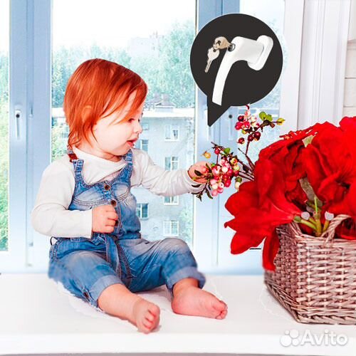 Ручка оконная с замком