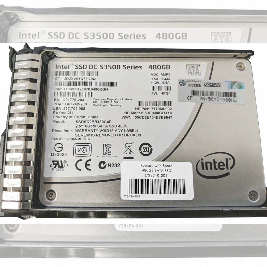 [803676-001] Жесткий Диск Hp 480gb Sata3 2,5" Ssd 803676-001