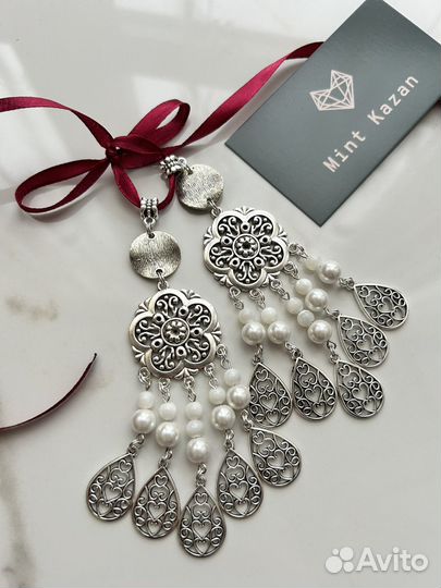 Чулпы для кос с перламутром