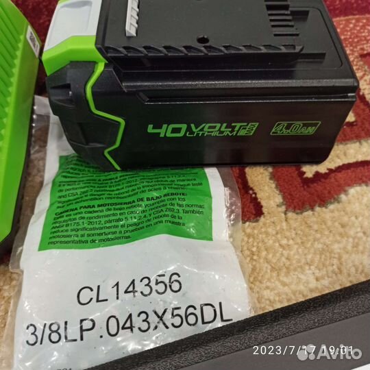 Аккумуляторная цепная пила greenworks 40В