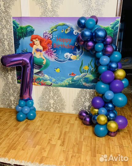 Плакат и шарики на день рождения