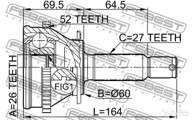 Шрус наружный 26x60x27