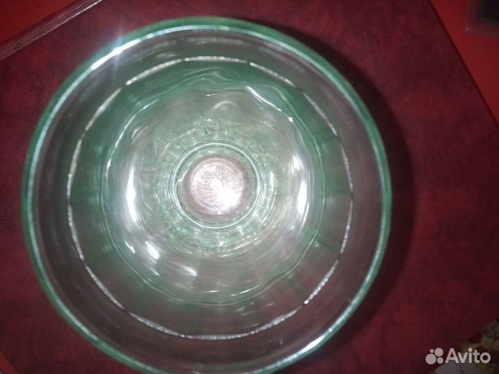 Стакан зелёный гранёный СССР 14граней