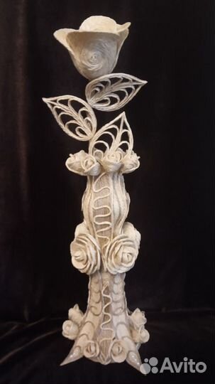 Ваза с розой джут