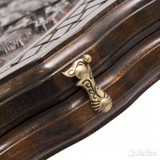 Нарды и шашки резные Необъятная Россия 61 х 63 см бук Армения 62656