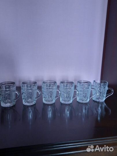 Кружки хрустальные, набор из 6 шт