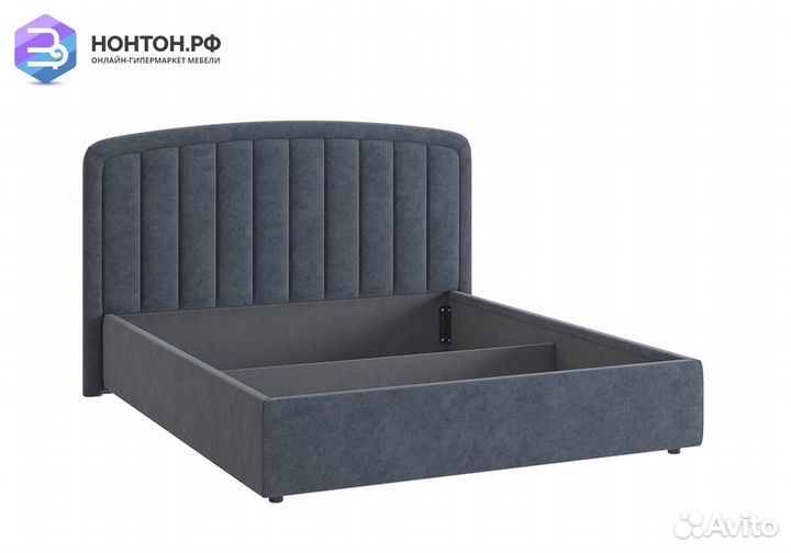 Кровать Сиена 2 1.6 м серо-синяя