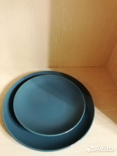 Посуда столовая Икеа, цвет темная бирюза