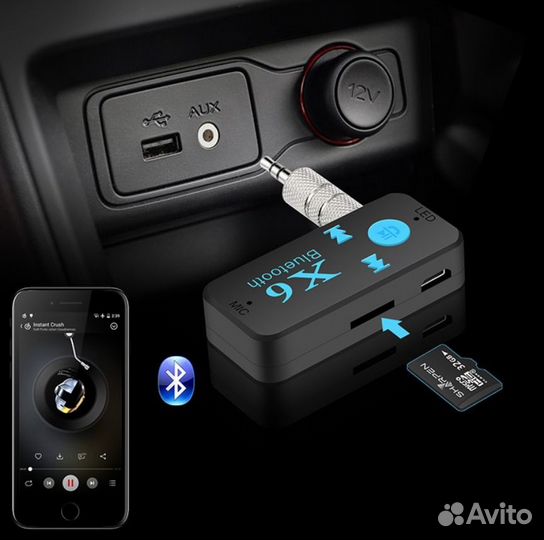 Bluetooth адаптер Aux наушники MP3 плеер X6