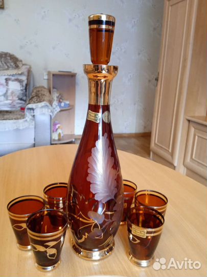 Чешский набор для крепких. Богемское стекло. Новый