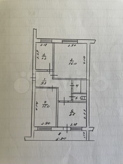3-к. квартира, 61 м², 1/5 эт.