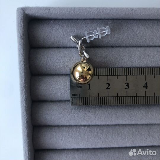 Серьги шарики с узелками комбинированные ABE 105