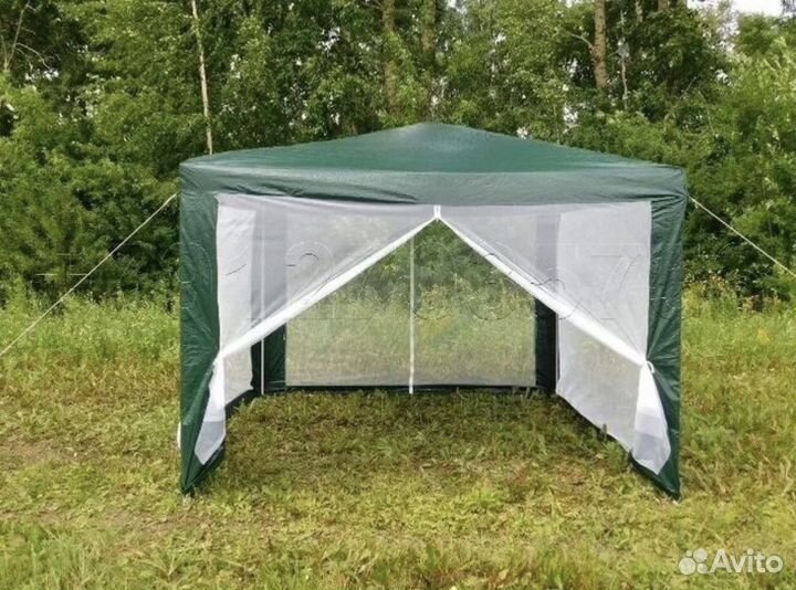 Павильон садовый 3х3м зелёный беседка Новый