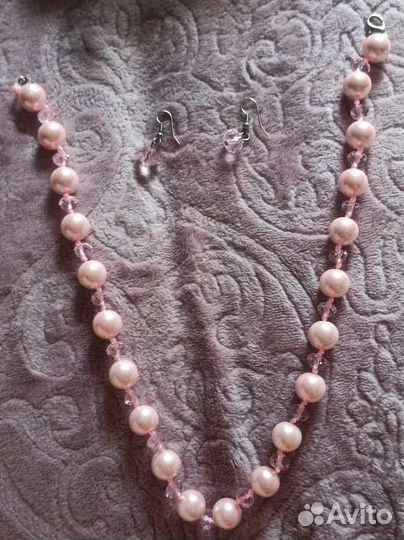 Набор серьги с бусами