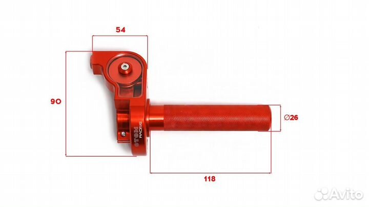 Ручка газа CNC короткоходная оранжевая арт. 012002