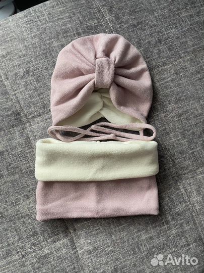 Детская шапочка со снудом для девочки