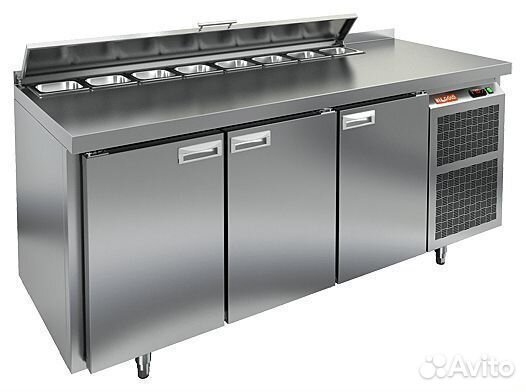 Стол для салатов hicold SL2-111GN (1/6) с крышкой