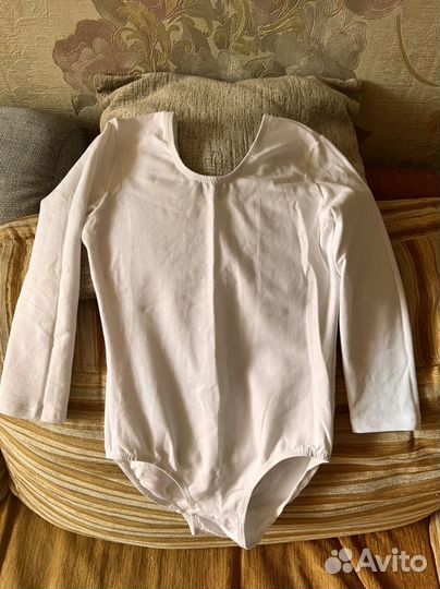 Купальник гимнастический белый для девочки 128р