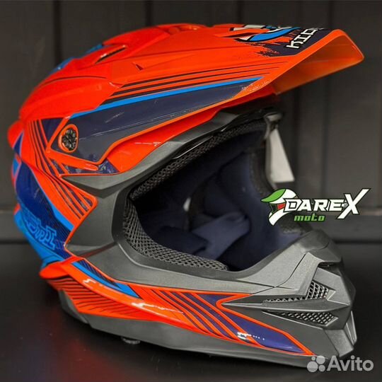 Шлем kioshi Holeshot801 orange кроссовый(размер M)