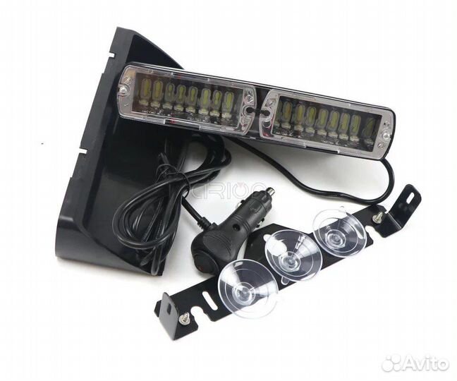 Стробоскоп под лобовое синий S-2 12/24V