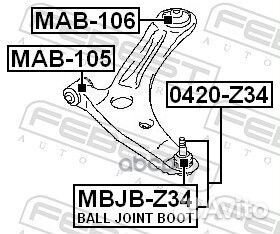 Сайлентблок задний переднего рычага MAB106 Febest