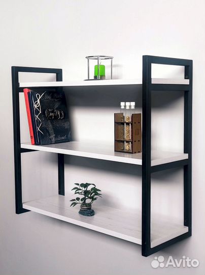 Полка настенная в стиле лофт с 3 полками