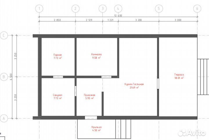 Проект дома барнхаус - barn house 75м2 44 стр