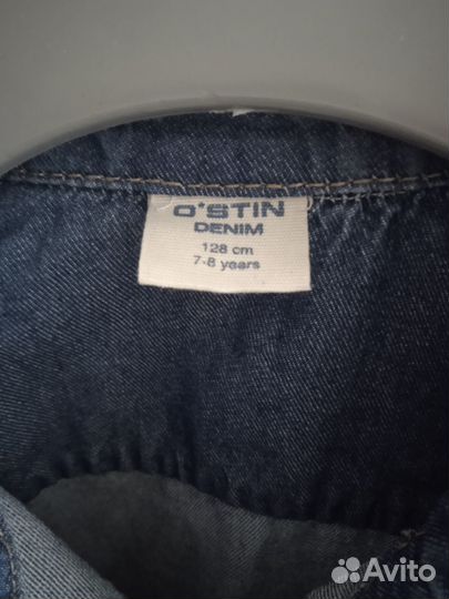 Джинсовая рубашка для девочки р 128 Ostin