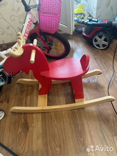 Качалка лошадь IKEA икеа лось деревянный