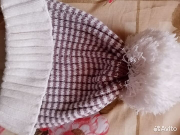 Шапка+шарф женская или подростковая