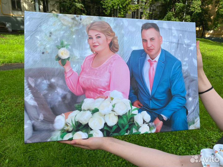 Портрет по фото на холсте, картина на холсте