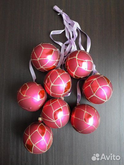 Винтажная, новогодняя игрушка шары-гирлянда