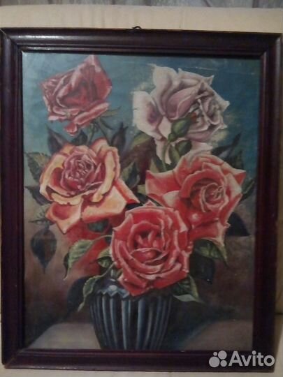 Натюрморт ваза с розами