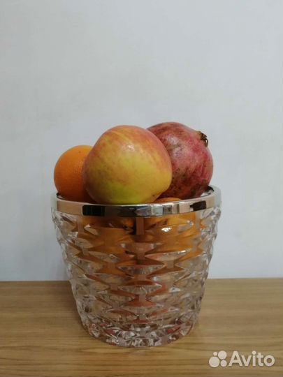 Ваза с ободком, ведро для льда, СССР хрусталь