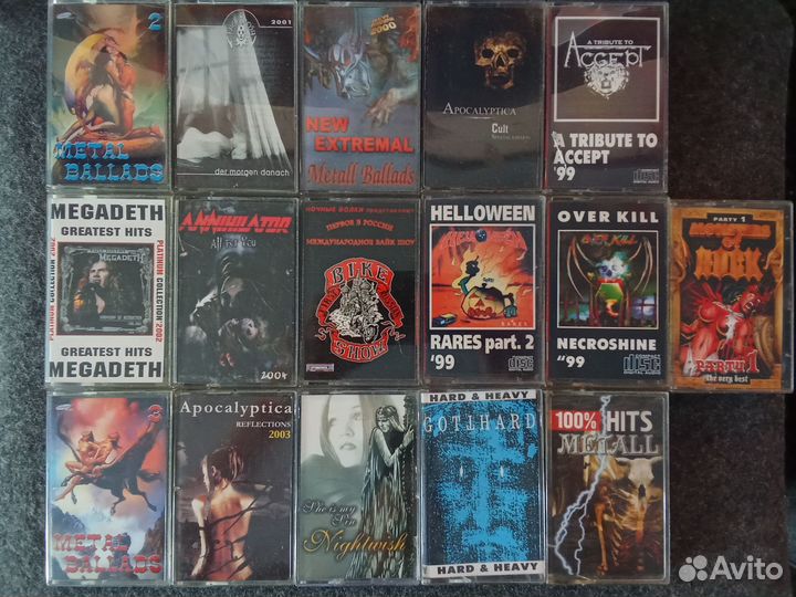 Аудиокассеты helloween, megadeth, lacrimosa, accep