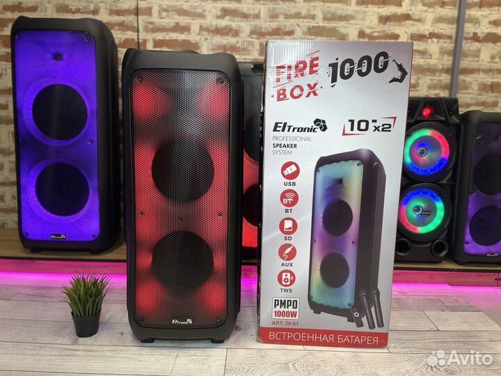 Блютуз колонка с микрофонами и подсветкой