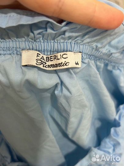 Хлопковый топ 44 faberlic romantic летний голубой