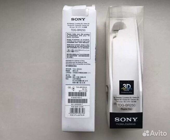 3D очки sony tdg-br250 для телевизора