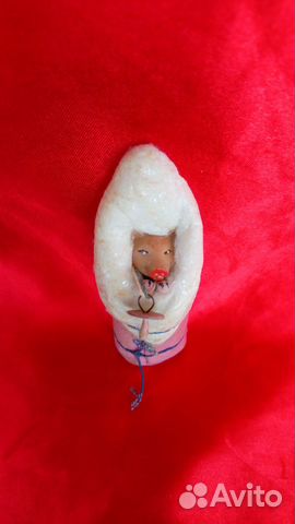 Елочная игрушка ватная старая антикварная редкая
