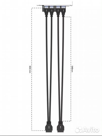 Планка портов в корпус 4 usb 3.0